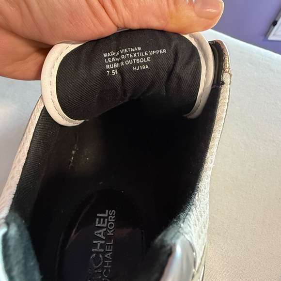 Michael Kors Cream & Gold Wedge Lace-Up Sneakers - Picture 3 of 4